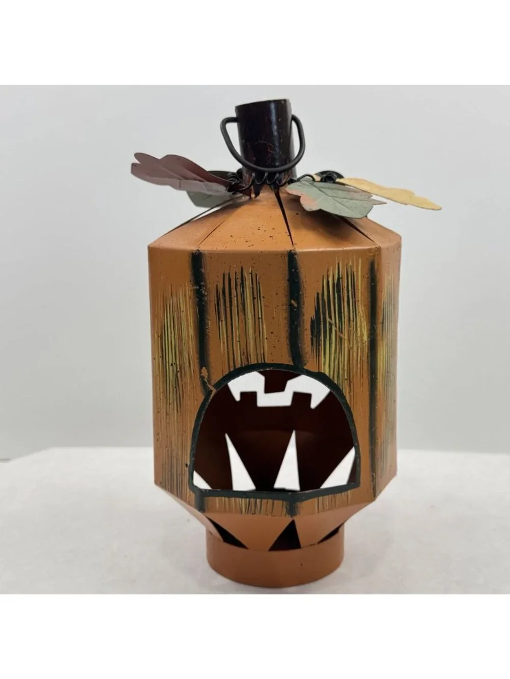 Metal Jack-O-Lantern Tea Light Candle Holder 9